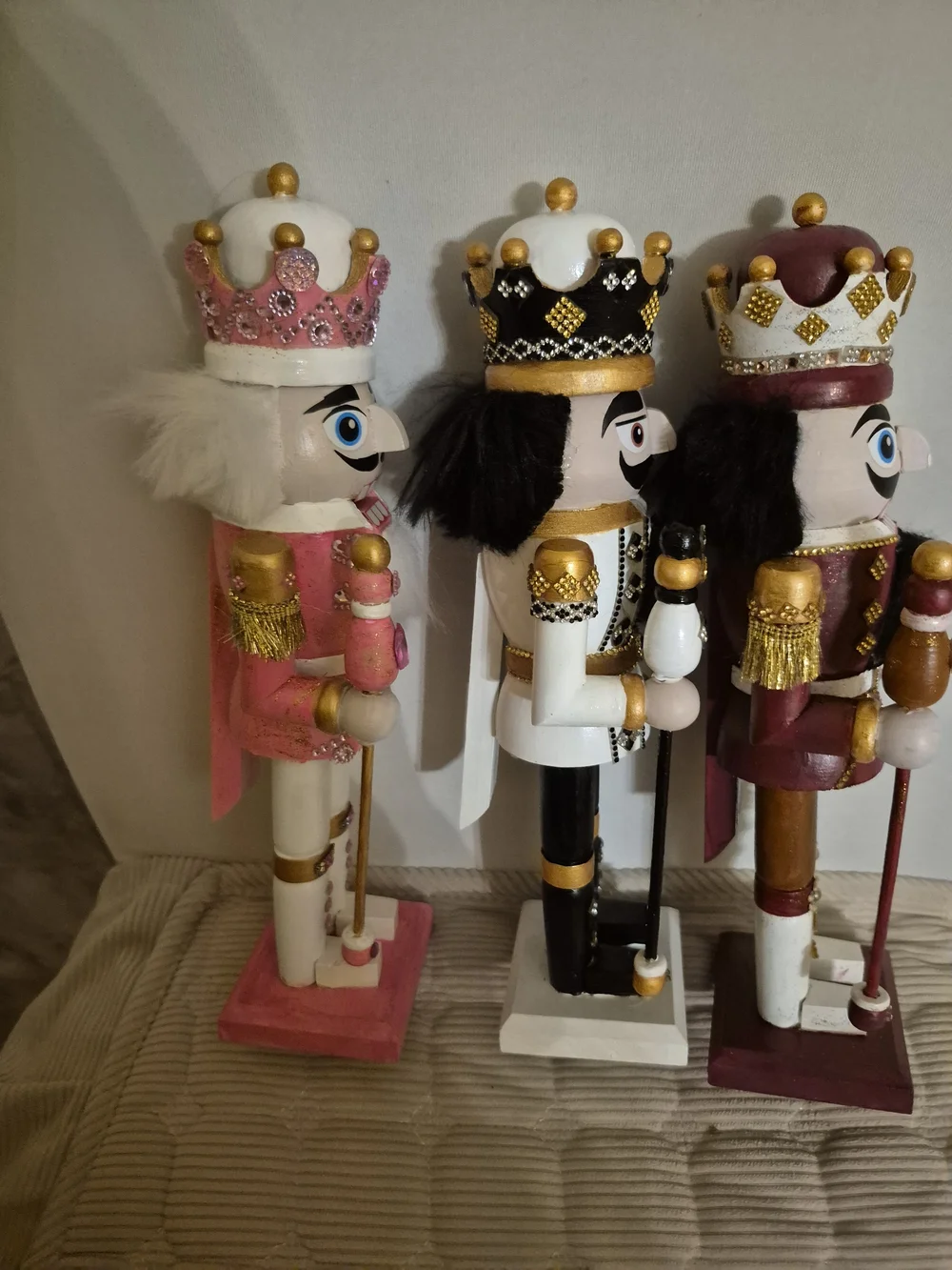 Decorative Pink, White and Burgundy Nutcracker Set - Home Accents